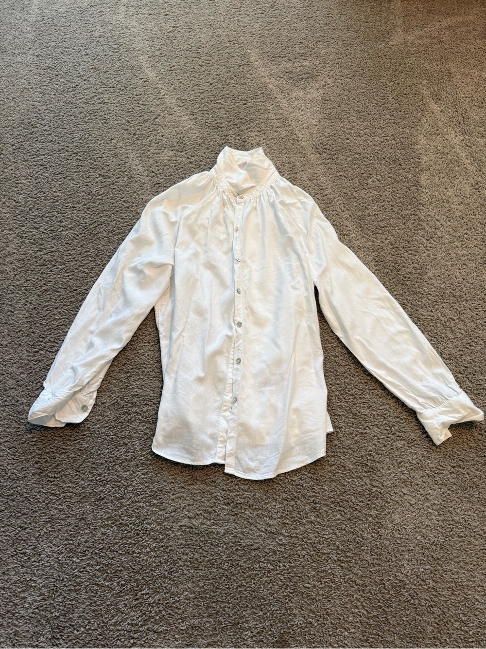 Laura Ashley White Ruffle-Trim Button Front Blouse